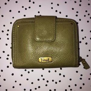 Leather Green Fossil Wallet
